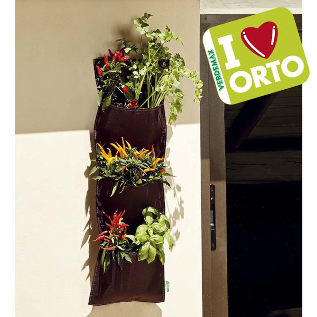 VERDEMAX HANGING GARDEN 26X70CM WITH 3 POUCHES