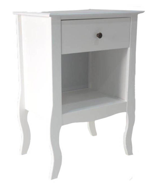 SUPERLIVING TOULOUSE BEDSIDE TABLE 48X34X70CM - WHITE