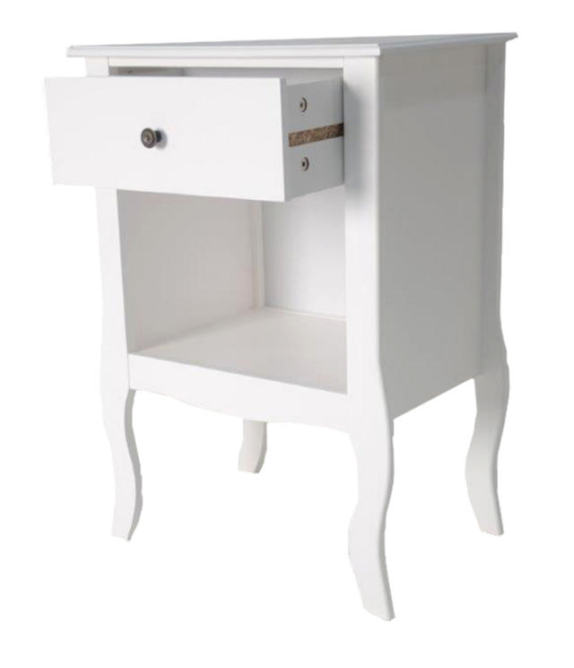 SUPERLIVING TOULOUSE BEDSIDE TABLE 48X34X70CM - WHITE