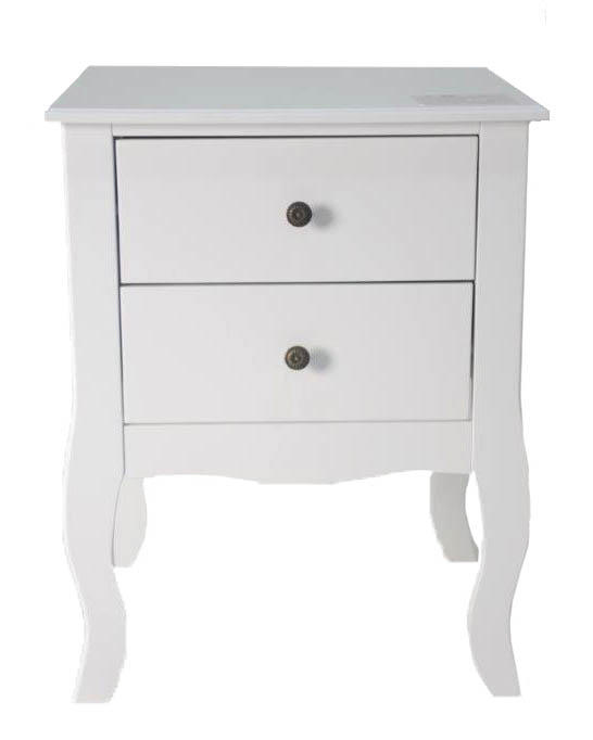 SUPERLIVING TOULOUSE BEDSIDE TABLE 45X40X57.5CM - WHITE