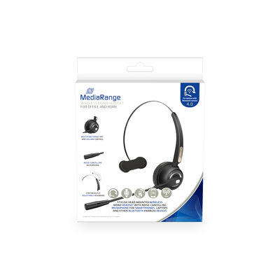 MEDIA RANGE MROS305 WIRELESS HEADSET WITH MICROPHONE BLACK