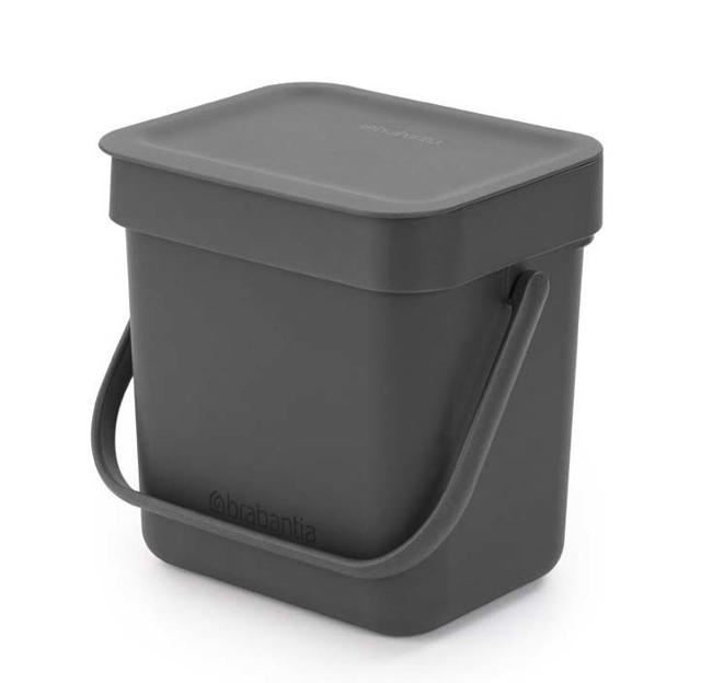 BRABANTIA SORT & GO ΚΑΔΟΣ ΑΠΟΡΡΙΜΑΤΩΝ 3L ΣΚΟΥΡΟ ΓΚΡΙ