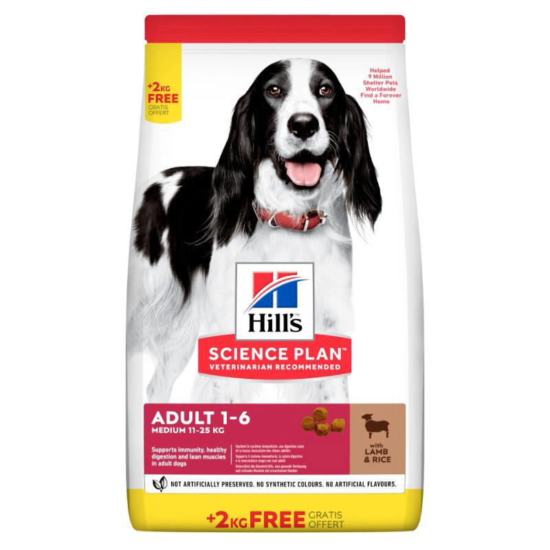 HILLS SCIENCE PLAN CANINE ADULT DOG MEDIUM LAMB & RICE 14KG BAG