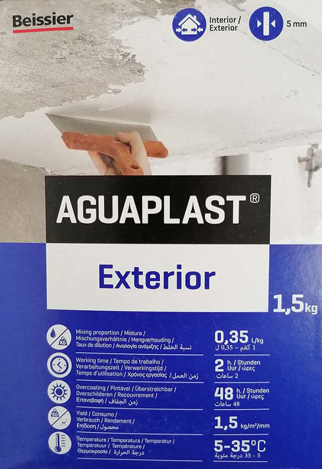 BEISSIER AGUAPLAST EXTERIOR WHITE STUCCO 1.5KG