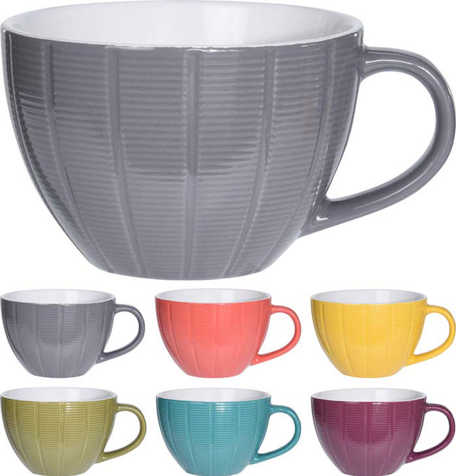 MUG STONEWARE 460ML 6 ASSORTED COLORS