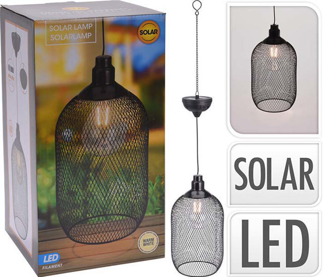 SOLAR HANGING LIGHT METAL 16X16X30CM