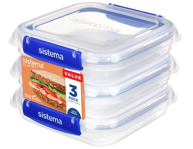 SISTEMA KLIP IT PLUS 400ML RECTANGULAR 3PACK