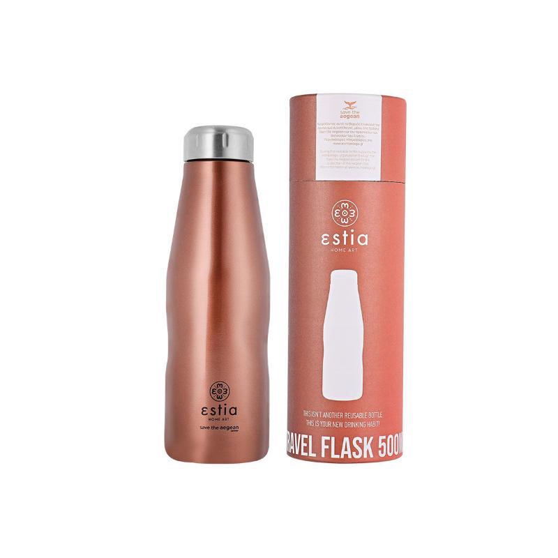 ESTIA 01-7836 TRAVEL MUG ROSE GOLD SAVE THE AEGEAN 500ML