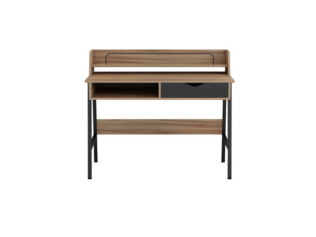 DESK WITH DRAWER 104X48X89CM BLACK/ WALNUT