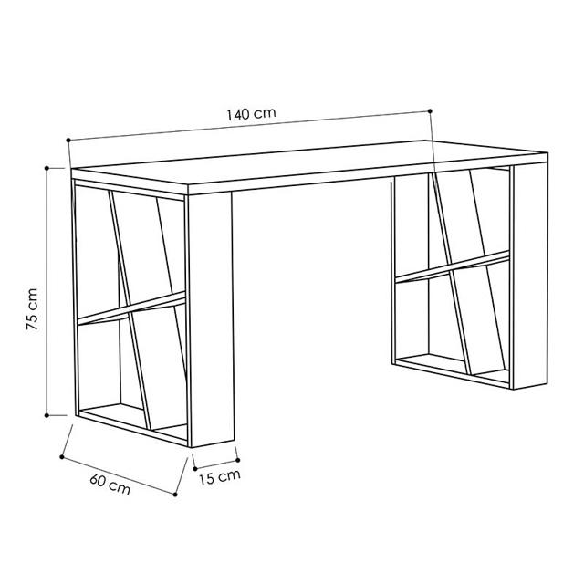 HONEY OFFICE DESK 140X60X75CM -WHITE /OAK