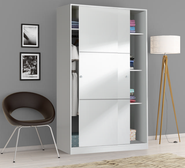 FORES MAX MIRROR WARDROBE 200X120X50CM - WHITE