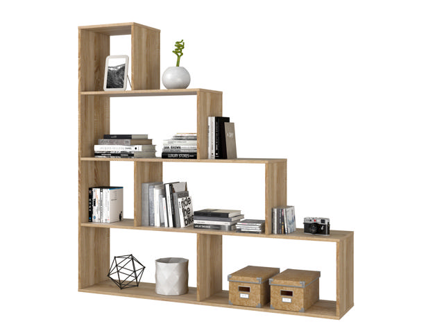 FORES KLUM SHELF 6 COMPARTMENTS 145X145X29CM - OAK