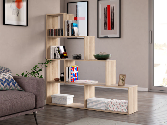 FORES KLUM SHELF 6 COMPARTMENTS 145X145X29CM - OAK