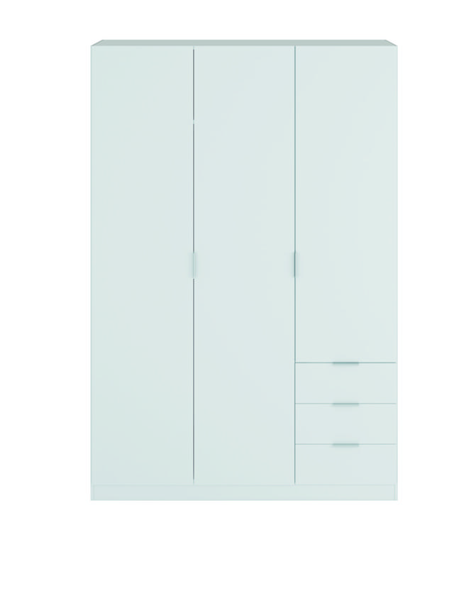 FORES WARDROBE 180X121X52CM - WHITE