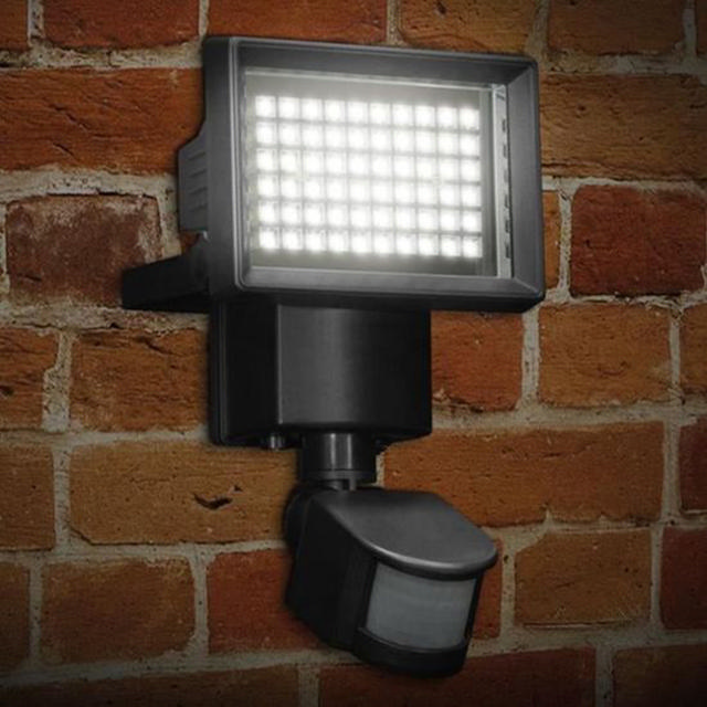 EZSOLAR LED SOLAR WALL FLOODLIGHT MOTION DETECTROR BLACK