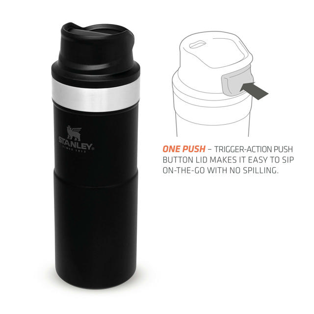 STANLEY CLASSIC TRIGGER ACTION TRAVEL MUG 0.35L - BLACK