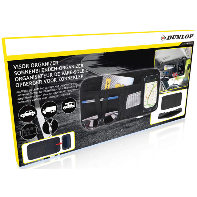 DUNLOP VISOR ORGANIZER CAR STORAGE 36X8.5X1.5CM