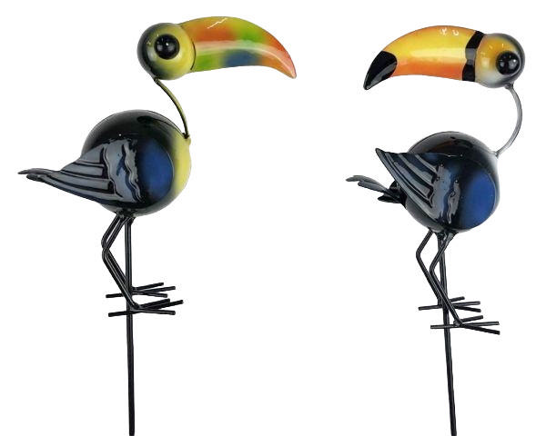 LIFETIME GARDEN BIRD TOUCAN ON STAKE 10CM X 8CM X 79CM 2 ASSORTED DESIGNS