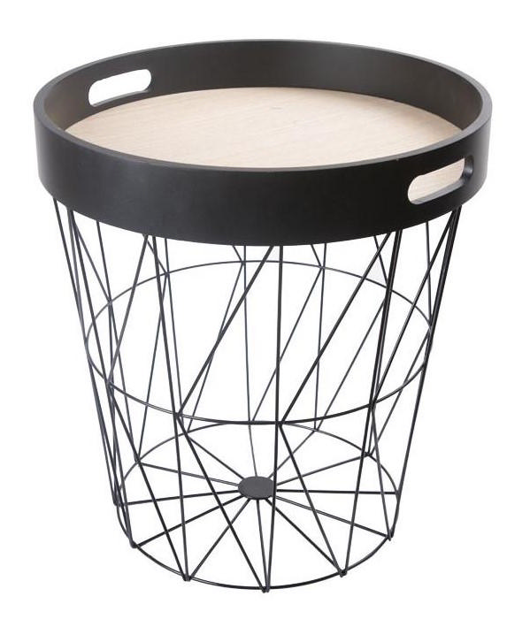 ATMOSPHERA KUMI TRAY SIDE TABLE - BLACK