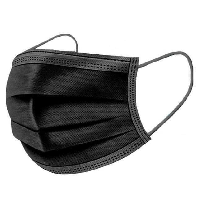 3 LAYER PROTECTIVE MASK BLACK 10PCS