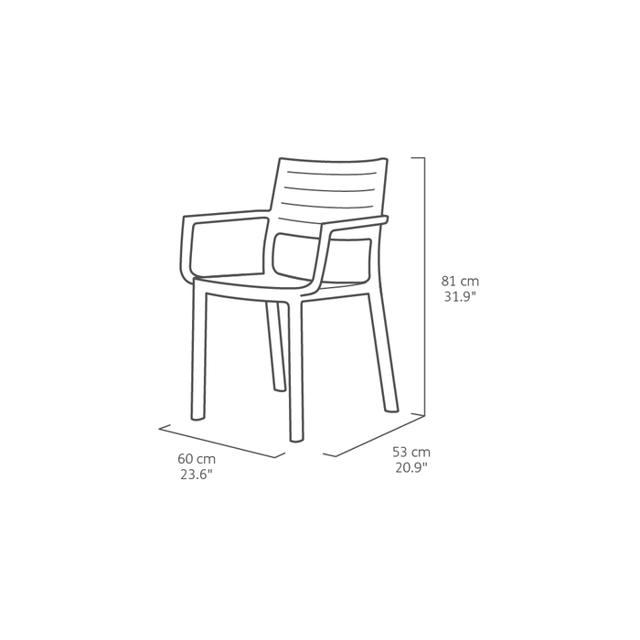 KETER METALINE OUTDOOR CHAIR 60X53X81CM - GRAPHITE