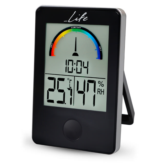 LIFE ITEMP BLACK DIGITAL INDOOR THERMOMETER/ HYGROMETER