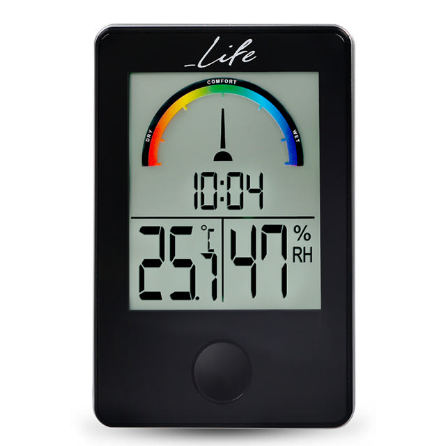 LIFE ITEMP BLACK DIGITAL INDOOR THERMOMETER/ HYGROMETER