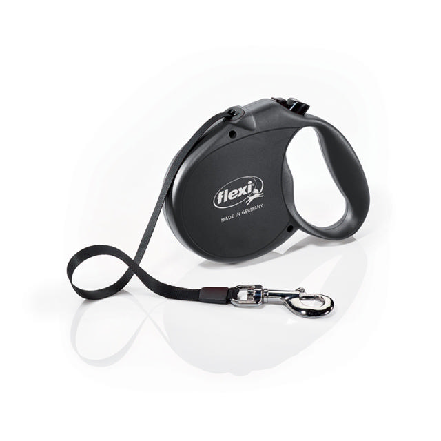 FLEXI CORD LEASH STANDARD BLACK UP TO 50KG