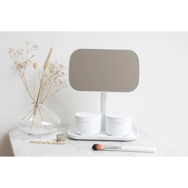 BRABANTIA MIRROR WITH STORAGE TRAY WHITE