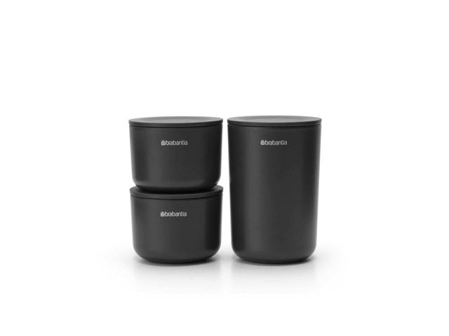 BRABANTIA STORAGE POTS - DARK GREY 3PCS