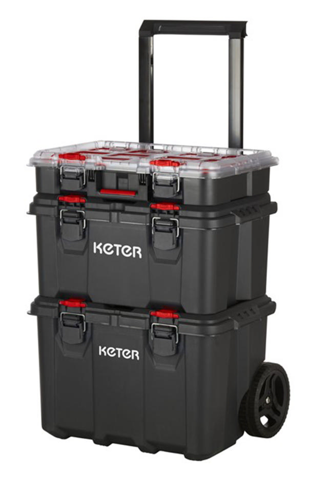 KETER 17210365 PACK  STACK HART MODULAR SYSTEM 3-TIER WHEELED TOOL CASE