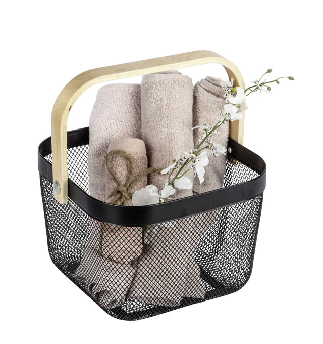 WENKO BASKET BAMBUSA BLACK 25X25X17CM