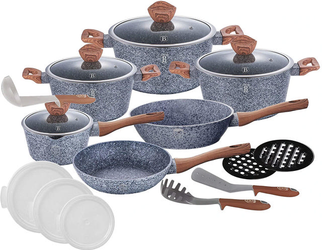 BERLINGER HAUS 18PCS COOKWARE SET FORESTLINE NON-STICK COATING