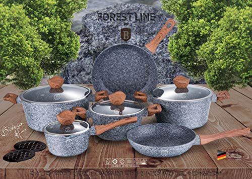 BERLINGER HAUS 18PCS COOKWARE SET FORESTLINE NON-STICK COATING