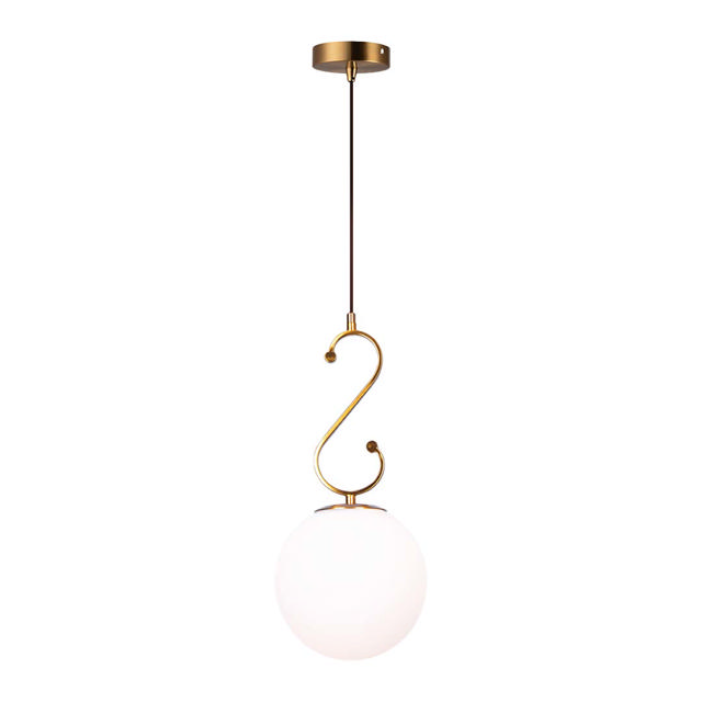 SUNLIGHT 'PAULO' 1xE27 (MAX.40W) PENDANT LIGHT BRASS+FROSTED GLASS Ø250xH1200MM