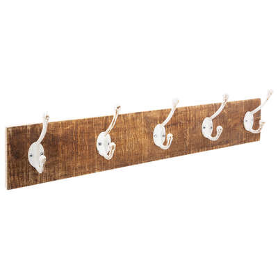 5FIVE HANGER 5 HOOKS WOOD 74X15CM