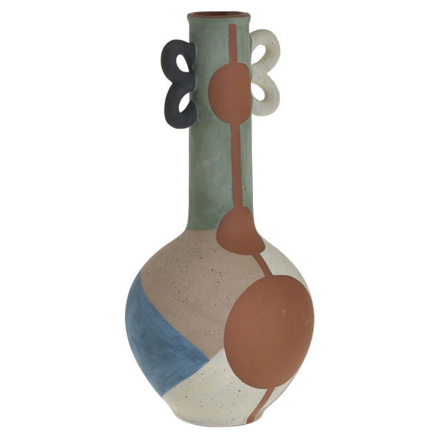 TERRACOTA VASE MULTICOLOR 14X30CM