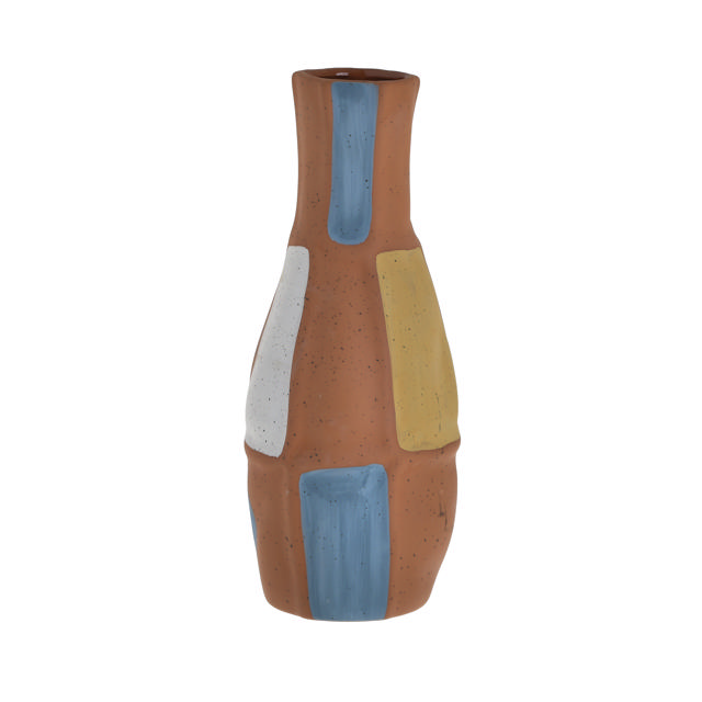 TERRACOTA VASE MULTICOLOR 10X25CM