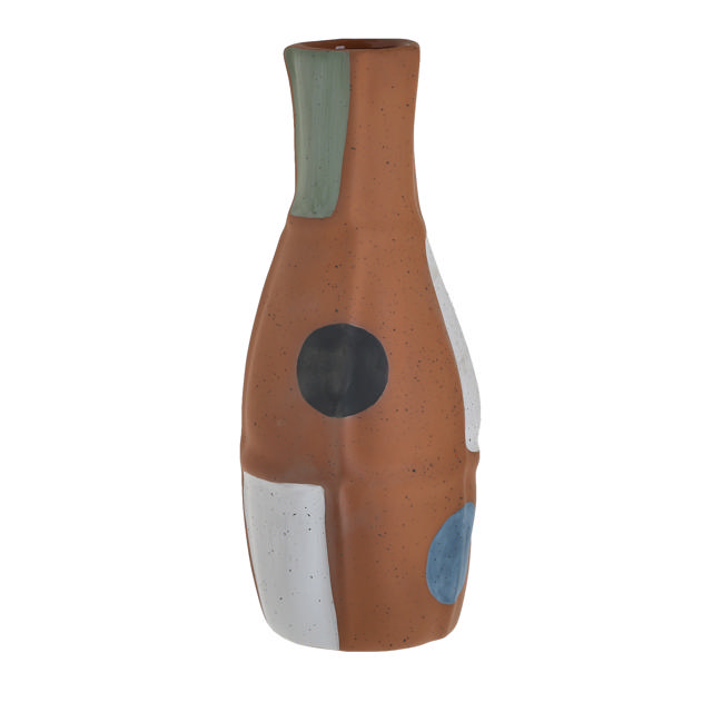 TERRACOTA VASE MULTICOLOR 10X25CM