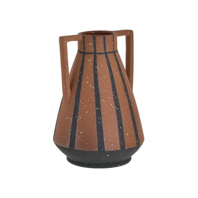 AMPHORA BRICK RED/BLACK D15X22CM