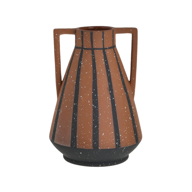 AMPHORA BRICK RED/BLACK D15X22CM