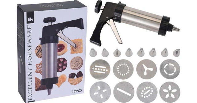 COOKIE PRESS SET STAINLESS STEEL 21X13CM