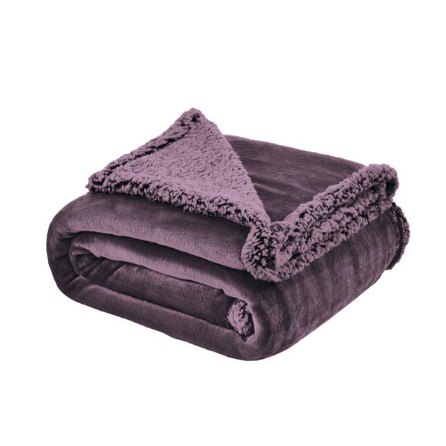 BLANKET FLANNSHERPA 150X220CM MAUV