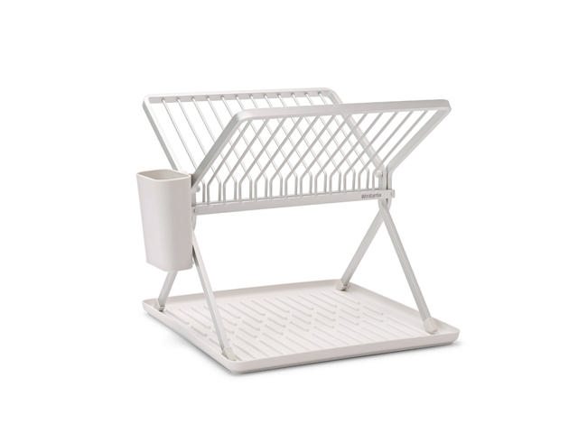 BRABANTIA DISH RACK FOLDABLE ALUMINIUM SMALL LIGHT GREY 37X33X31.5CM