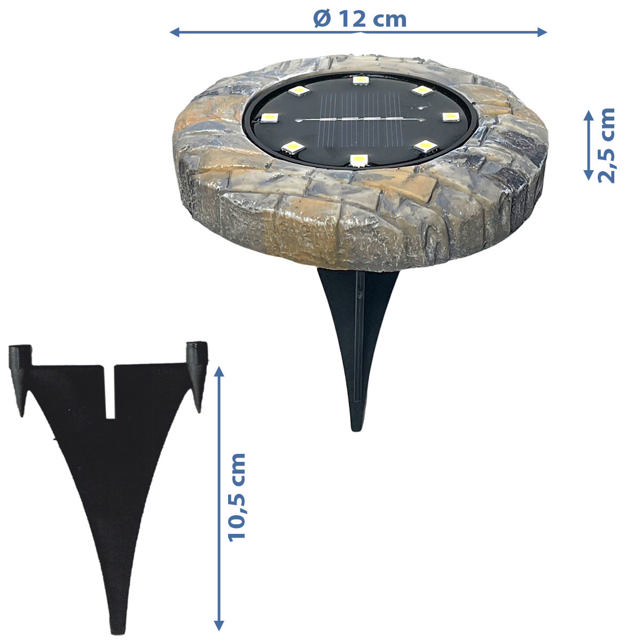 EZSOLAR SOLAR FLOOR LIGHTING COLOR STONE SET 2PCS