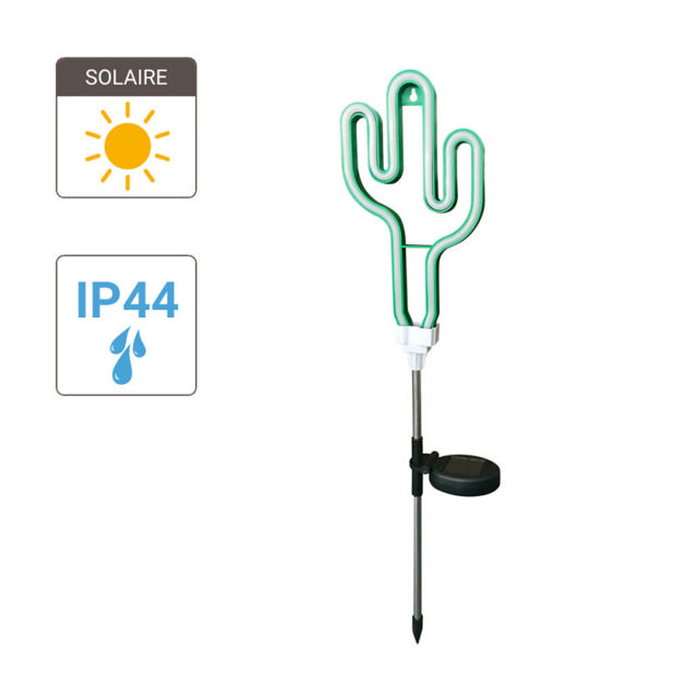 XANLITE SOLAR LIGHTING NEON GREEN CACTUS