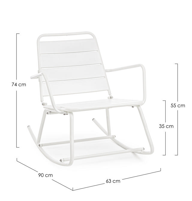 BIZZOTTO LILLIAN ROCKING CHAIR 74X90X63CM - WHITE