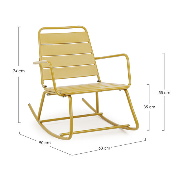 BIZZOTTO LILLIAN ROCKING CHAIR 74X90X63CM - YELLOW