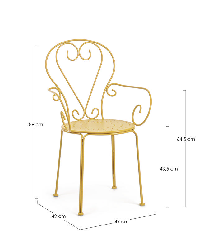 BIZZOTTO ETIENNE OUTDOOR CHAIR 49X49X89CM - YELLOW