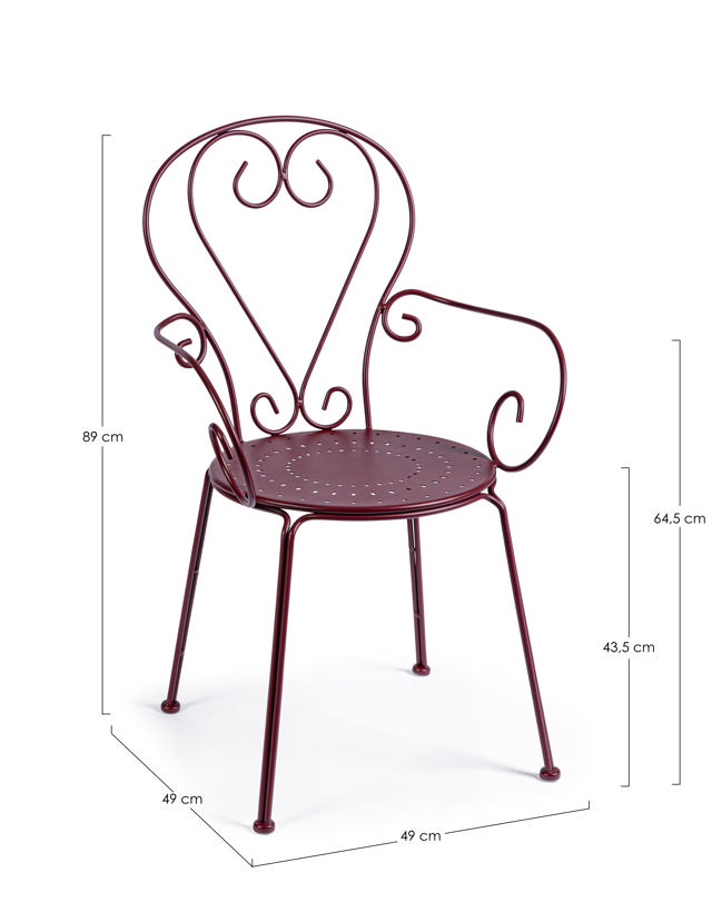 BIZZOTTO ETIENNE OUTDOOR CHAIR 49Χ49Χ89CM - RED